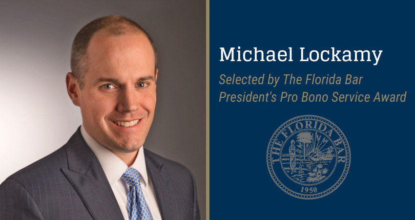 Michael Lockamy selected by the Florida Bar President's Pro Bono Service Award