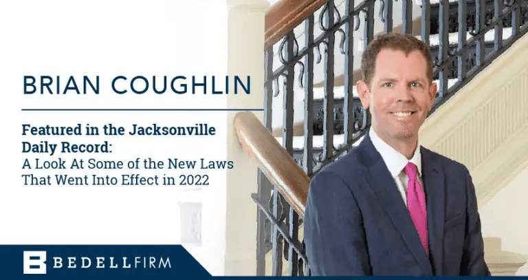 Brian Coughlin Featured in the Jacksonville Daily Record: A look at some of the new laws that went into effect in 2022