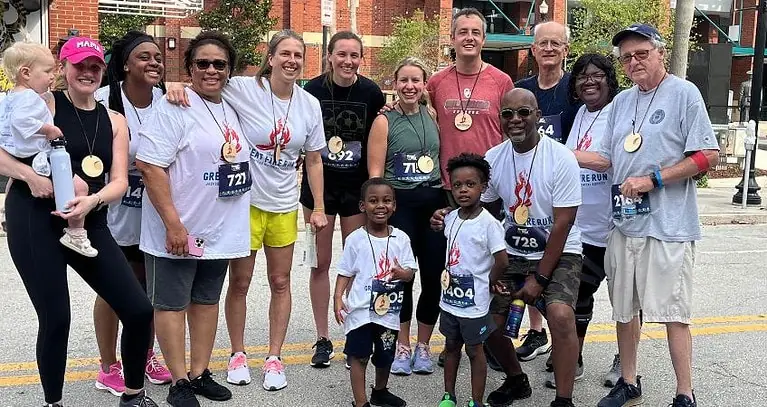 Bedell team and families at the 2023 Great Fire Run